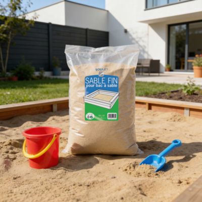 Sable fin blanc lavé et séché pour bac à sable - 15 kg, Soulet
