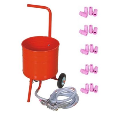 Sableuse Aérogommeuse mobile sur Roulettes 31.50L 50lb 23kg + 20 Buses