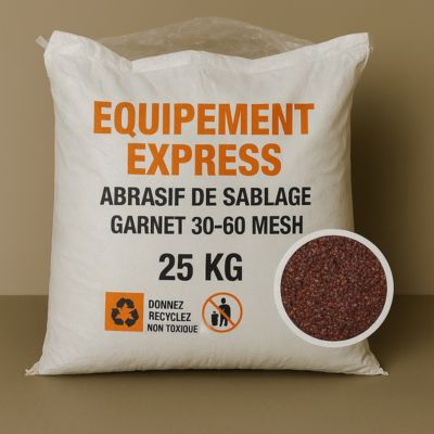 Sac 25 kg Sable Abrasif Garnet Mesh 30-60A+ pour Sableuse Aérogommeuse Sablage Aérogommage