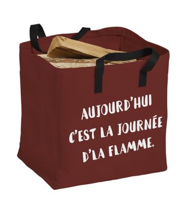 Sac à bûches en tissus Dixneuf Memo bordeaux