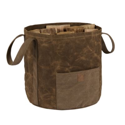 Sac à bûches en toile cirée Dixneuf Vercors charge max 25kg