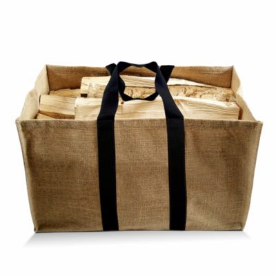 Sac à bûches en jute naturel et teinté