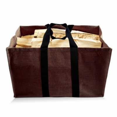 Sac à bûches en toile de jute chocolat 100 kg