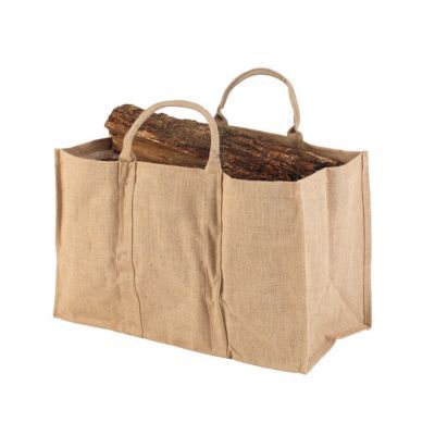 Sac à bûches en toile de jute Dixneuf Natureo naturel