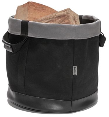 Sac à bûches en toile et poignées cuir Aduro Proline noir