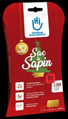 Sac à sapin de Noël Handicap international biodégradable