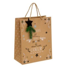 Sac Cadeau Kraft "Branches" 33cm Naturel