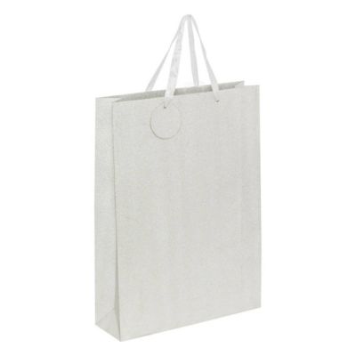 Sac cadeau paillettes grande taille argent - Atmosphera