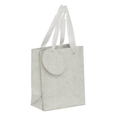 Sac cadeau paillettes taille mini argent - feeric lights & christmas