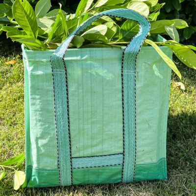 Sac à déchets verts renforcé 148L - TECPLAST - SC175JD - Carré - Vert - Qualité PRO - Sac de jardin pliable pour végétaux