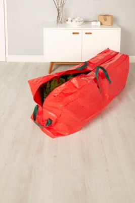 Sac de rangement PVC pour sapin de No l L.137 x l.36 x H.47 cm rouge