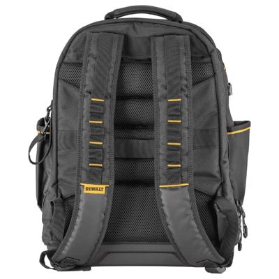 Sac à dos porte-outils DWST60102-1, polyester hydrofuge, compartiments organisés