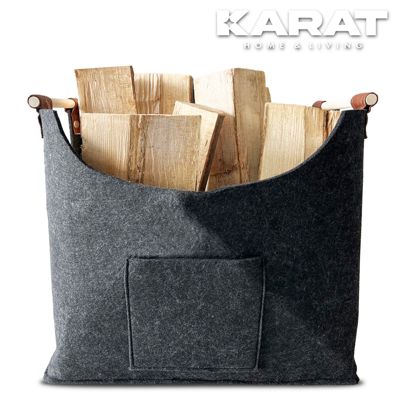 Sac en feutre Vesta Sac à bois de cheminée Sac à provisions Pliable Poignée renforcée - Floordirekt