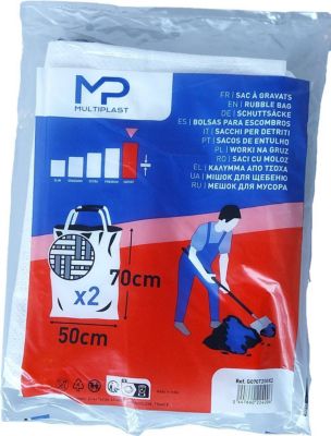 Sac À Gravats Multiplast H.50 X L.40 Cm 80L Blanc