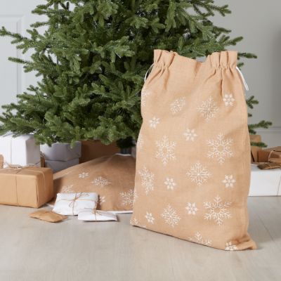 Sac hotte Noël jute naturel l.60 x H.80 cm