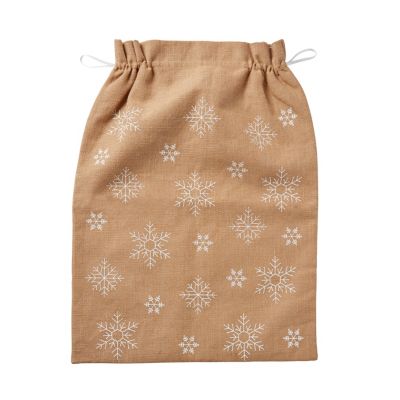Sac hotte Noël naturel flocon l.60 x H.80 cm