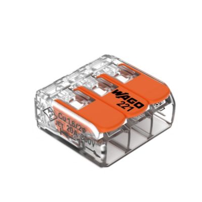 Sachet de 10 bornes 3 entrées série 221 - Wago