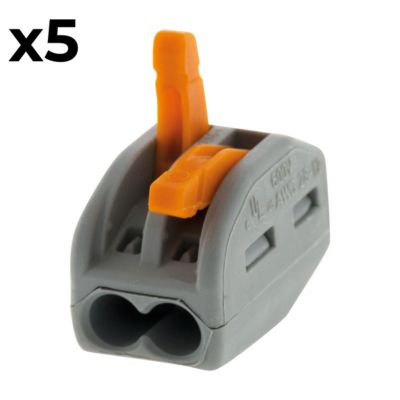Sachet de 5 bornes 2 entrées série 222 - Wago