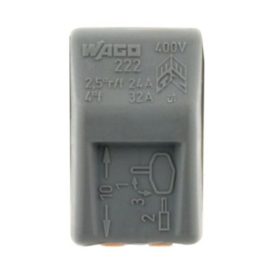 Sachet de 5 bornes 2 entrées série 222 - Wago