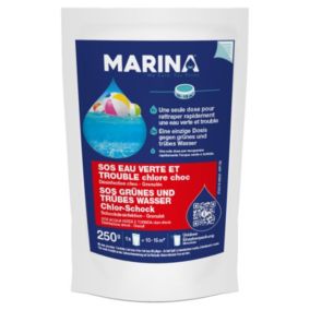 Sachet unidose SOS eau verte et trouble chlore choc 10-15m3 Marina