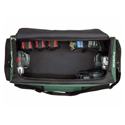 Sacoche à outils Metabo 657007000 grande taille 670 x 290 x 325 mm, 5 compartiments, poches extérieures zippées