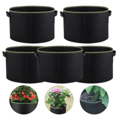 Sacs de culture de légumes fleurs, 5 pièces, 10 gallons, sacs de culture Non tissés épais, Pots en tissu d'aération avec poignées