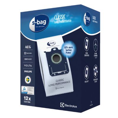 Sacs microfibres par 12 S-BAG CLASSIC LONG PERFORMANCE E201SM pour Aspirateur , BOLIDO, BUSH GREEN, EASYDRIVE, EASYLIFE, ER...