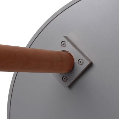SAHN - Table d'Appoint Ronde Grise et Pieds Bois Massif