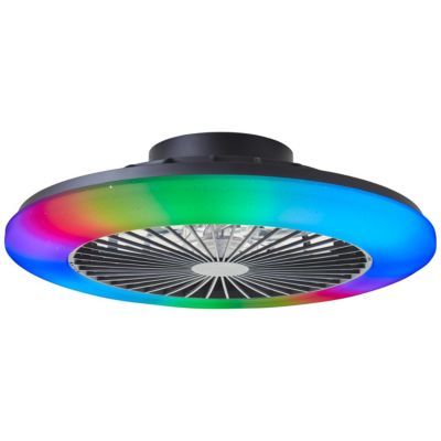SALERNO Plafonnier avec ventilateur noir LED intégrée 40W plastique/métal ampoule incluse