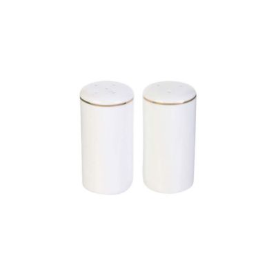 Salière et poivrière en porcelaine liseré doré