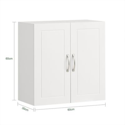 Salle de Bain Suspendue Placard Commode Murale, 2 Portes, FRG231-W, SoBuy