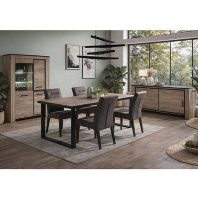 Salle à manger complète moderne en bois OLIVE (Buffet + Table)