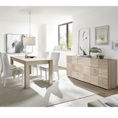 Salle à manger complète moderne en bois SARA (Buffet + Table)