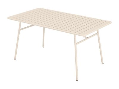 Salle à manger de jardin en métal : une table L.160 cm et 6 chaises - Beige - CEDEIRA de MYLIA