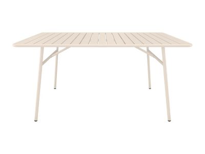 Salle à manger de jardin en métal : une table L.160 cm et 6 chaises - Beige - CEDEIRA de MYLIA