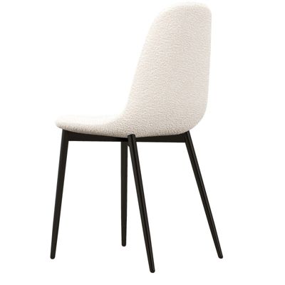 SALLY-Chaise en tissu bouclette Ecru (x4)