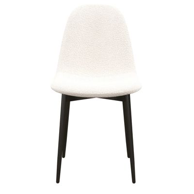 SALLY-Chaise en tissu bouclette Ecru (x4)