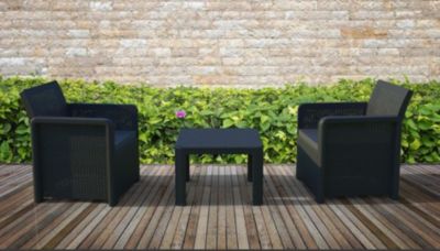 Salon bas de jardin 2 personnes Nassau gris anthracite