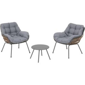 Salon bas de jardin 2 personnes Paopao coloris graphite Hesperide