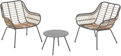 Salon bas de jardin 2 personnes Paopao coloris graphite Hesperide