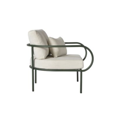 Salon bas de jardin 4 personnes aluminium Aura vert foncé Arcane