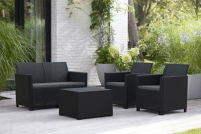 Salon bas de jardin 4 personnes Marie Keter noir