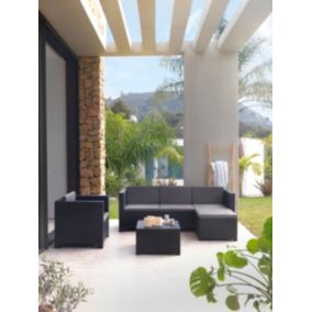 Salon de jardin en aluminium coloris crème Akene - 4 éléments (canapé,  table basse et deux fauteuils) : Salons de jardin PROLOISIRS mobilier -  botanic®