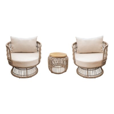 Salon bas de jardin en rotin Goodhome PALM 2 personnes