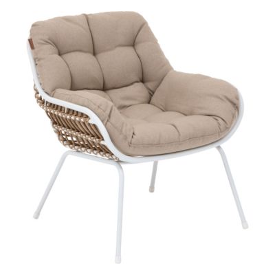 Salon bas de jardin Paopao blanc et beige 4 personnes Hespéride