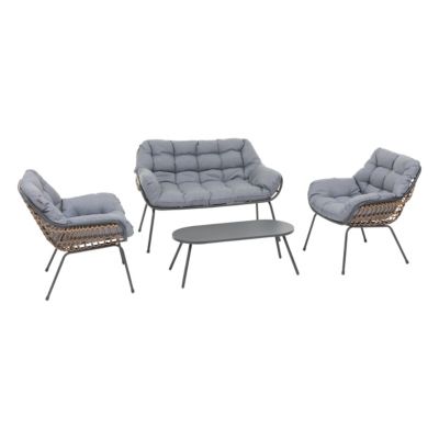 Salon bas de jardin Paopao gris 4 personnes Hespéride