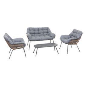 Salon bas de jardin Paopao gris 4 personnes Hespéride