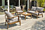 Salon bas de jardin Portofino DCB Garden aluminium effet bois marron 4 personnes