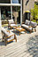 Salon bas de jardin Portofino DCB Garden aluminium effet bois marron 4 personnes