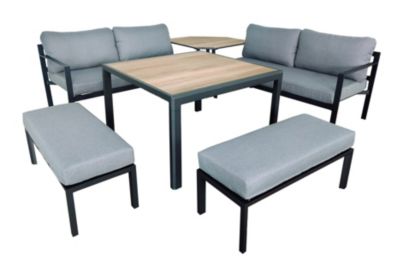 Salon bas de jardin Royan IV gris Proloisirs